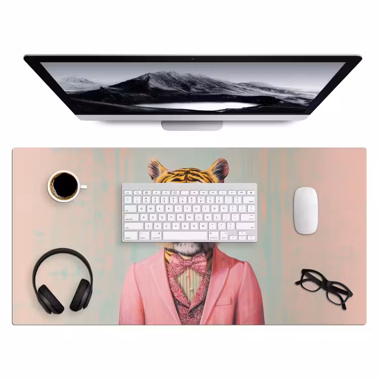 Bureau onderlegger - Tijger - Strik - Jasje - Roze — 3