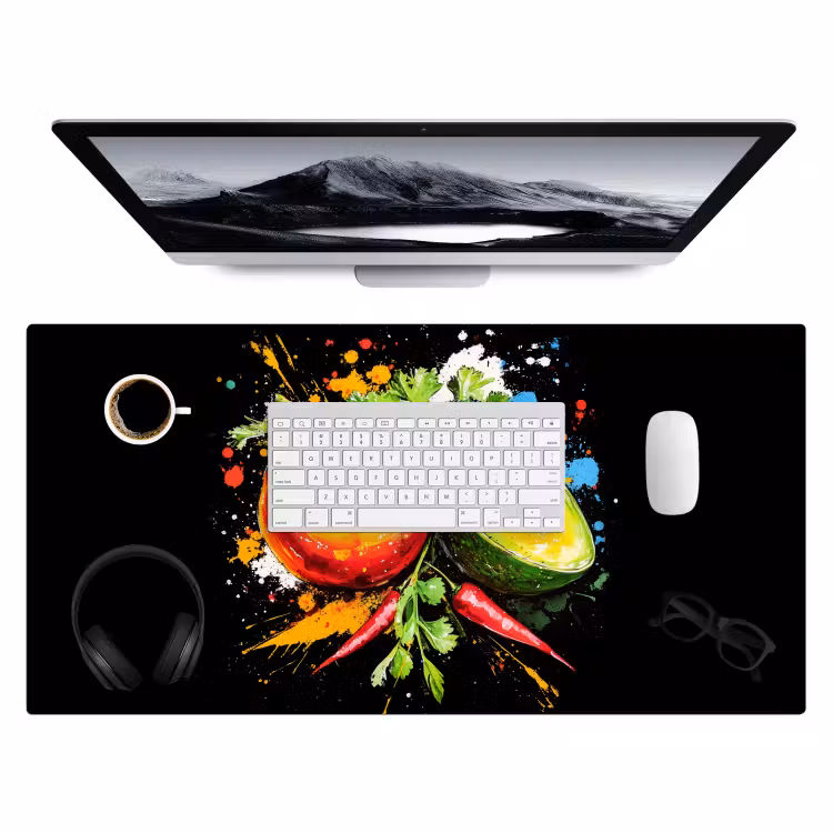 Bureau onderlegger - Tomaat - Avocado - Peper - Graffiti - Verf - Modern — 3