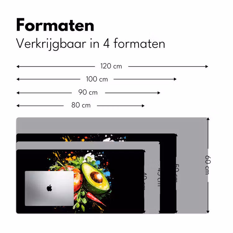 Bureau onderlegger - Tomaat - Avocado - Peper - Graffiti - Verf - Modern — 7