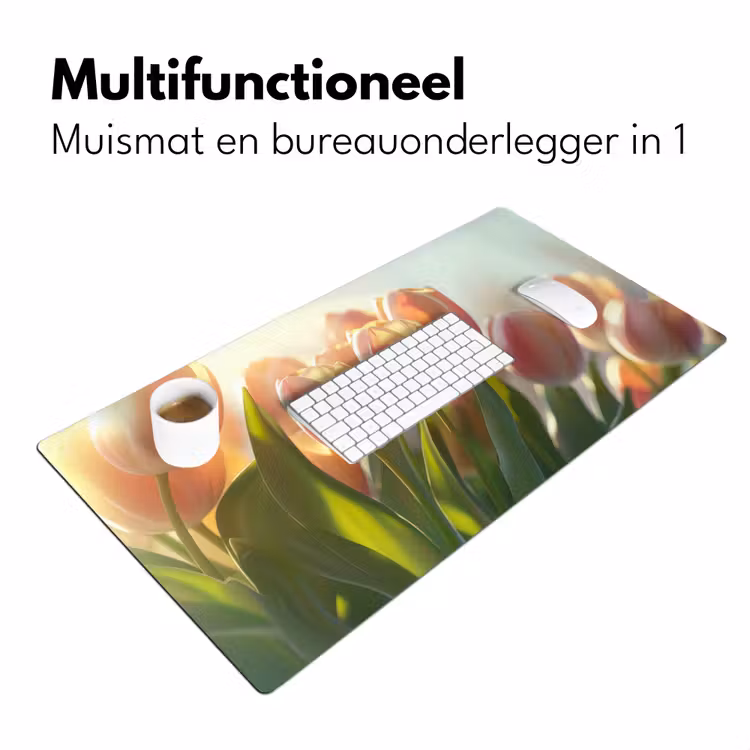 Bureau onderlegger - Tulpen - Roze - Zonnestralen — 6