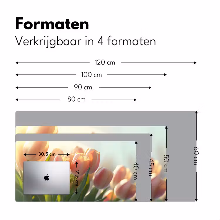 Bureau onderlegger - Tulpen - Roze - Zonnestralen — 7