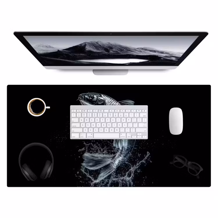 Bureau onderlegger - Vis - Koi - Zwart - Water — 3