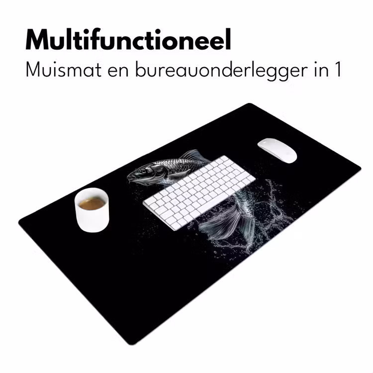 Bureau onderlegger - Vis - Koi - Zwart - Water — 6