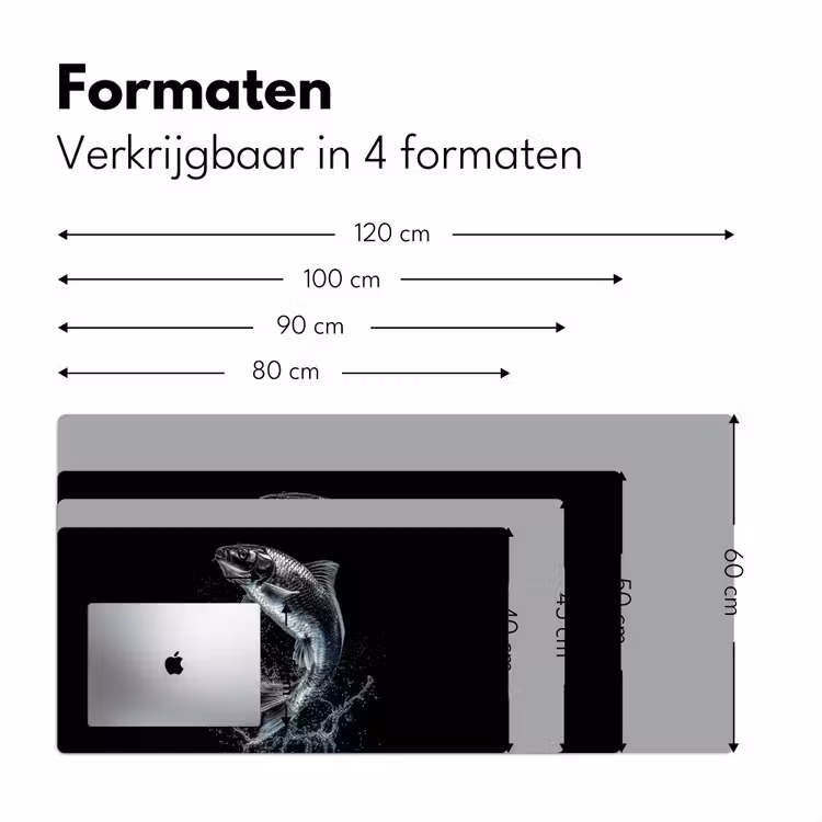 Bureau onderlegger - Vis - Koi - Zwart - Water — 7