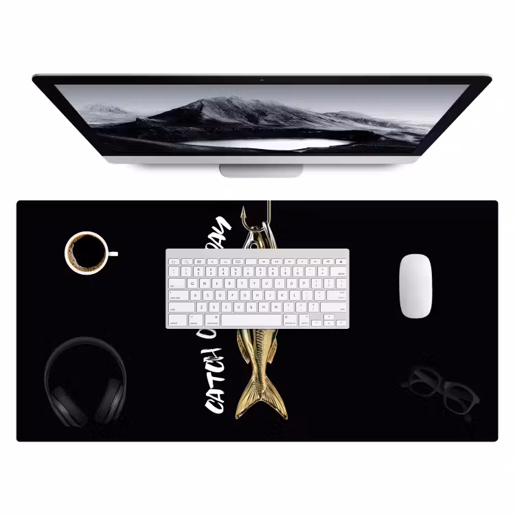 Bureau onderlegger - Vis - Zwart - Goud - Tekst — 3