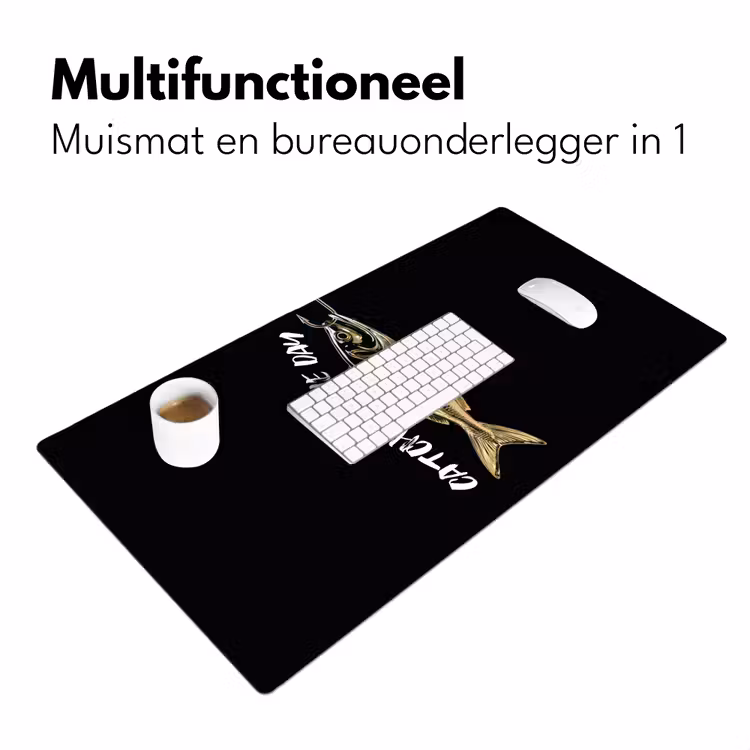 Bureau onderlegger - Vis - Zwart - Goud - Tekst — 6