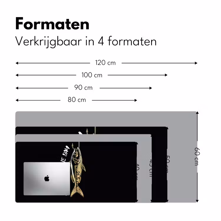 Bureau onderlegger - Vis - Zwart - Goud - Tekst — 7