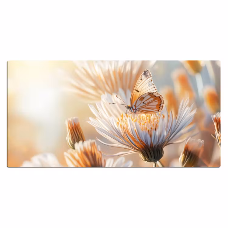 Bureau onderlegger - Vlinder - Bloem - Oranje — 1
