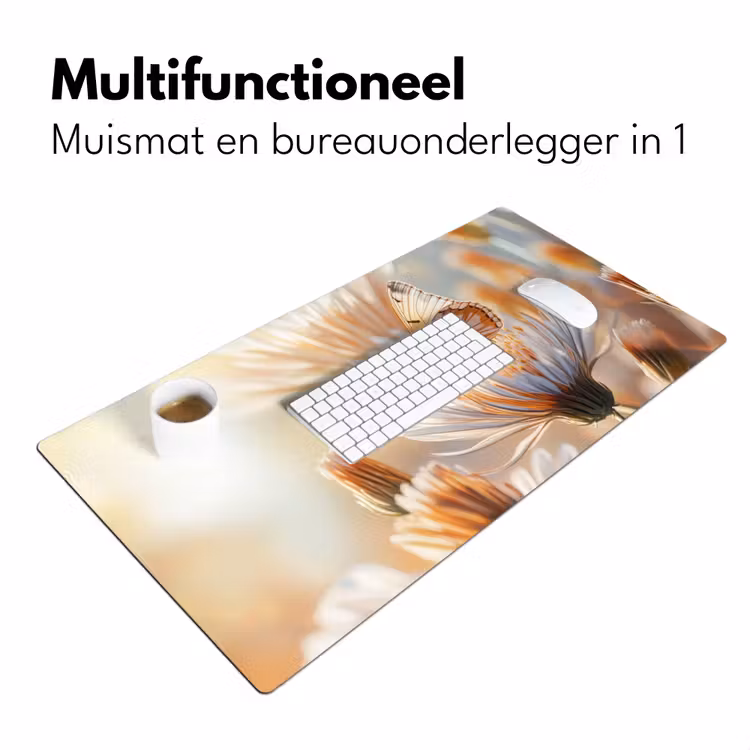 Bureau onderlegger - Vlinder - Bloem - Oranje — 6