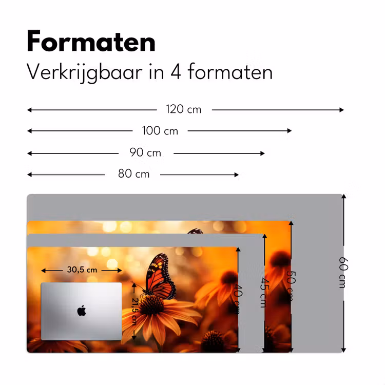Bureau onderlegger - Vlinder - Bloemen - Oranje — 7