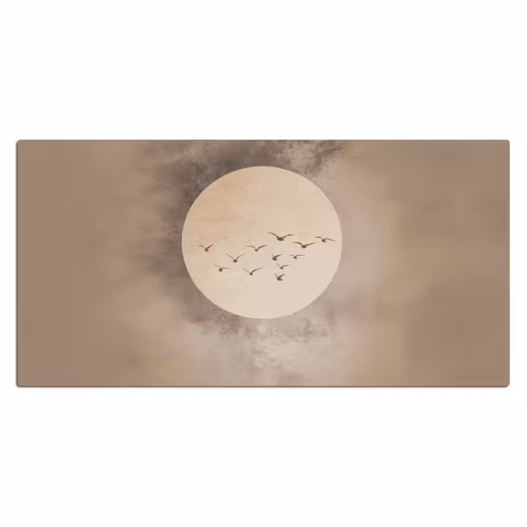 Bureau onderlegger - Vogel - Beige - Japandi — 1