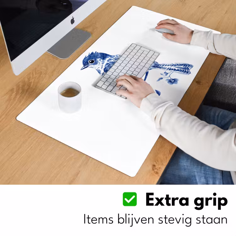 Bureau onderlegger - Vogel - Delfts blauw - Illustratie - Bloemen — 5