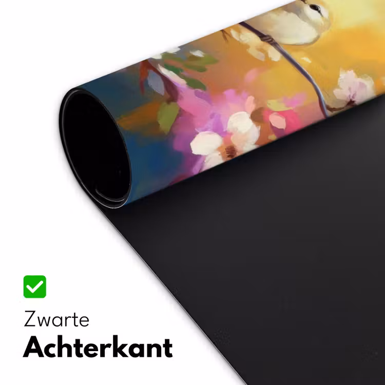 Bureau onderlegger - Vogels - Bloemen - Roze — 4