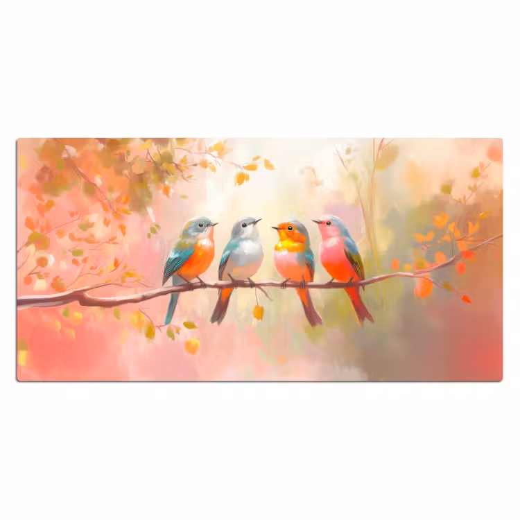 Bureau onderlegger - Vogels - Kleurrijk - Tak — 1