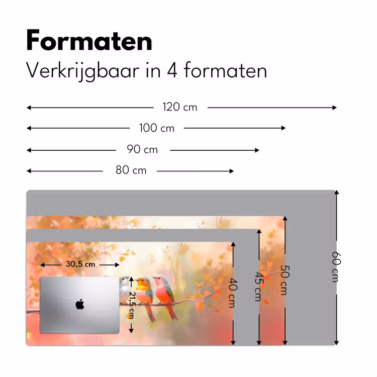 Bureau onderlegger - Vogels - Kleurrijk - Tak — 7