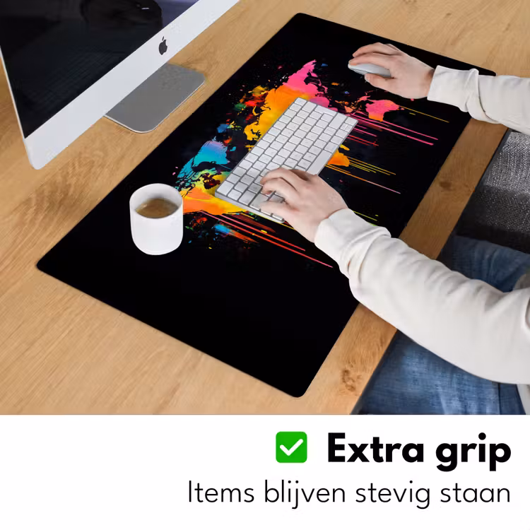 Bureau onderlegger - Wereldkaart - Verf - Kleurrijk - Graffiti - Wereld — 5