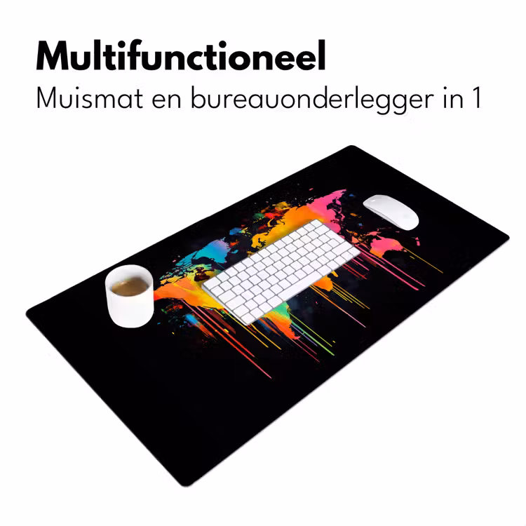Bureau onderlegger - Wereldkaart - Verf - Kleurrijk - Graffiti - Wereld — 6