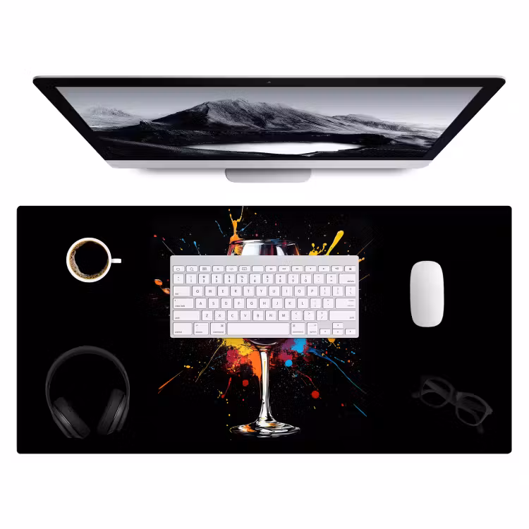 Bureau onderlegger - Wijn - Glas - Graffiti - Borrel - Rood - Verf — 3