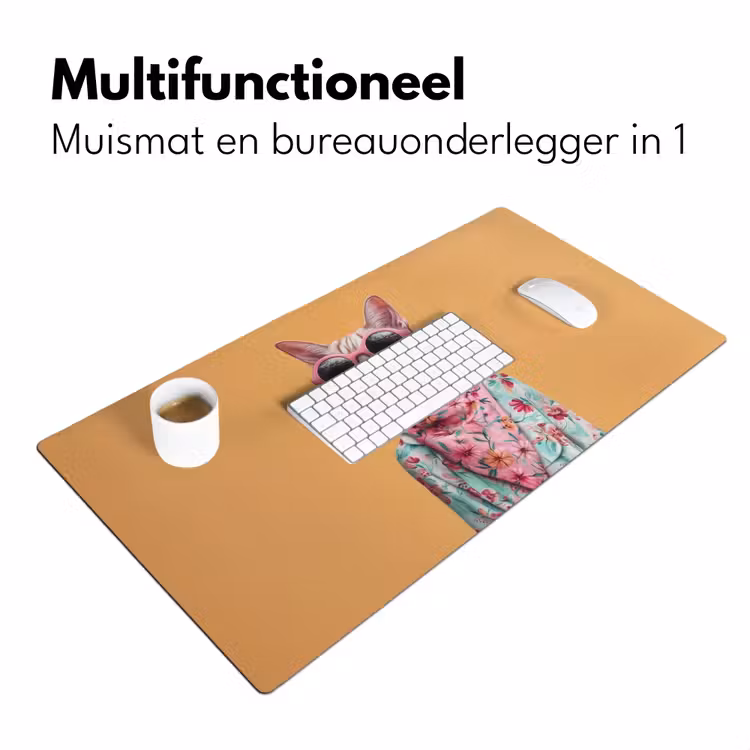 Bureau onderlegger - Zonnebril - Kat - Sjaal - Bloemen — 6