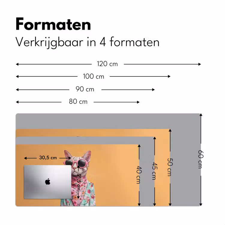 Bureau onderlegger - Zonnebril - Kat - Sjaal - Bloemen — 7