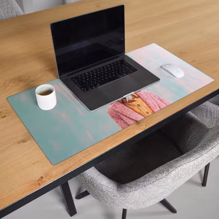 Bureau onderlegger - Zonnebril - Roze - Geit - Horen — 2