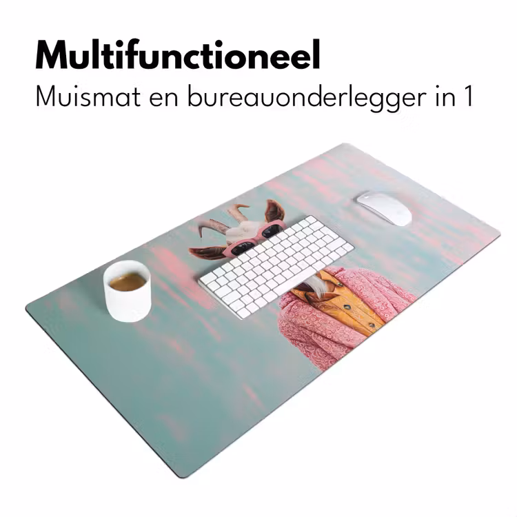 Bureau onderlegger - Zonnebril - Roze - Geit - Horen — 6
