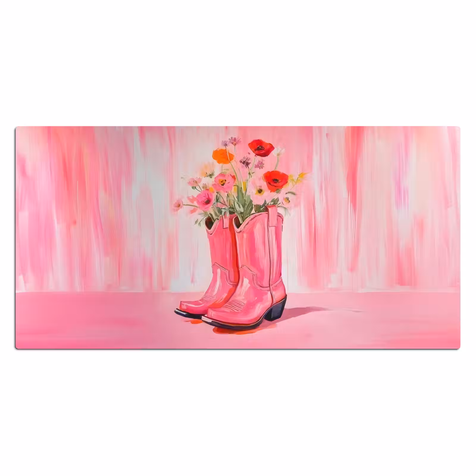 Bureau onderlegger - Roze - Bloemen - Cowboy — 1