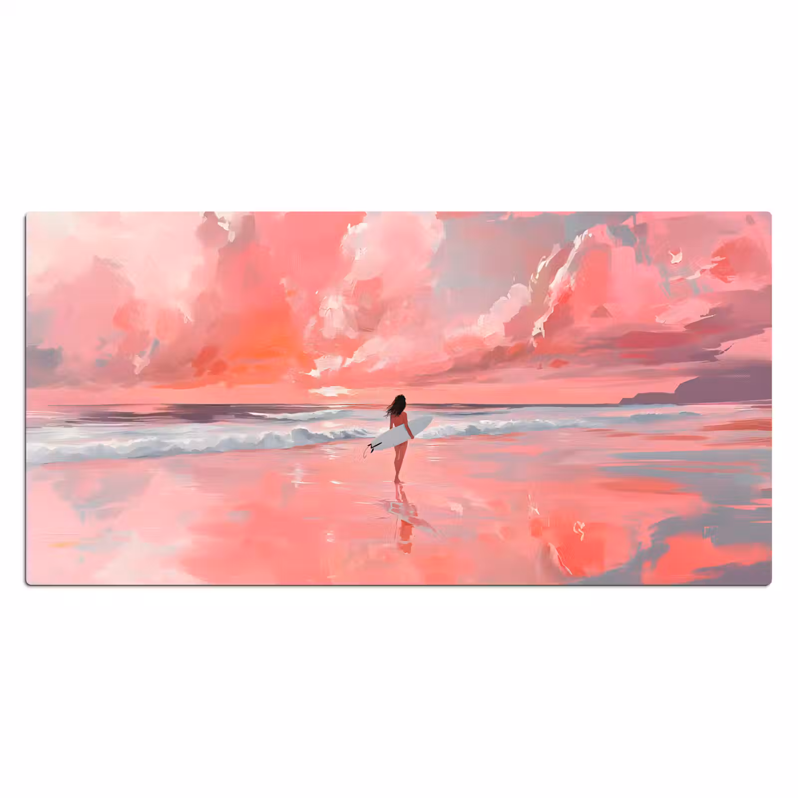 Bureau onderlegger - Roze - Surfen - Zee — 1