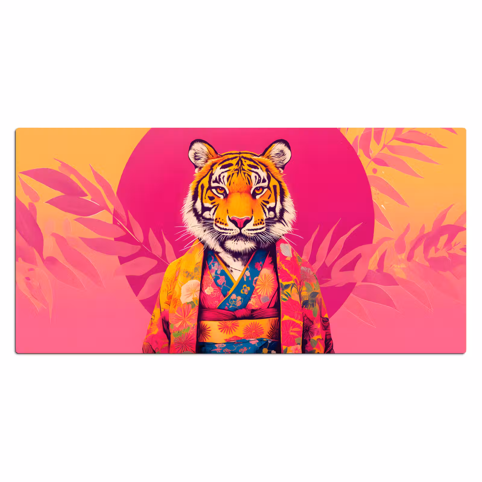 Bureau onderlegger - Tijger - Kimono - Planten - Roze — 1