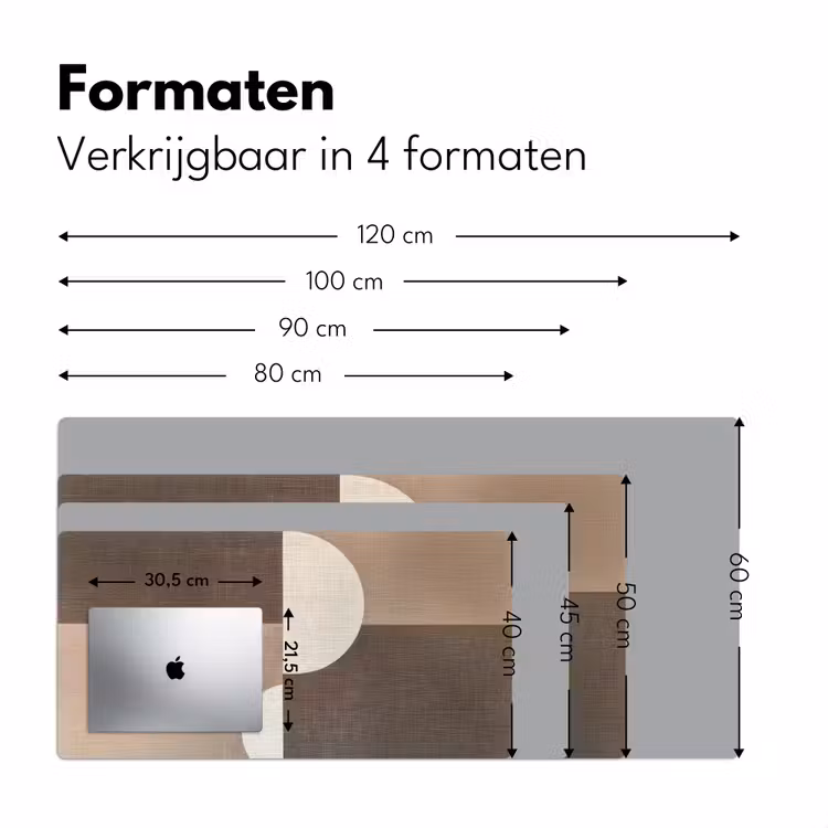 Bureau onderlegger - Raster - Halve cirkels - Contrast — 7