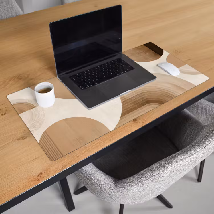 Bureau onderlegger - Retro - Geometrische lagen - Aardetinten — 2