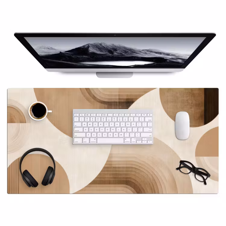 Bureau onderlegger - Retro - Geometrische lagen - Aardetinten — 3