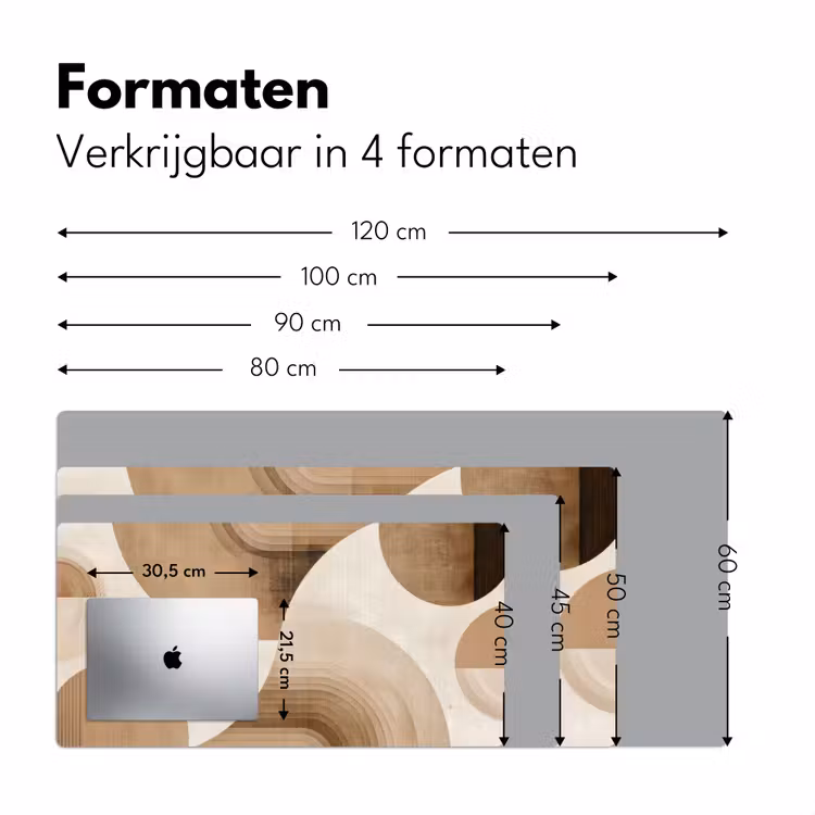 Bureau onderlegger - Retro - Geometrische lagen - Aardetinten — 7