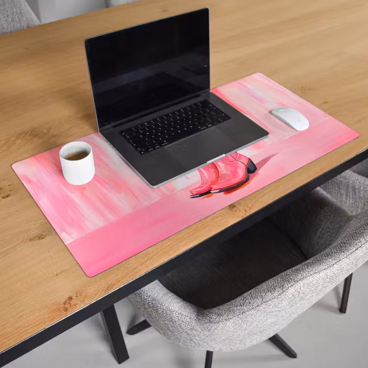 Bureau onderlegger - Roze - Bloemen - Cowboy — 2