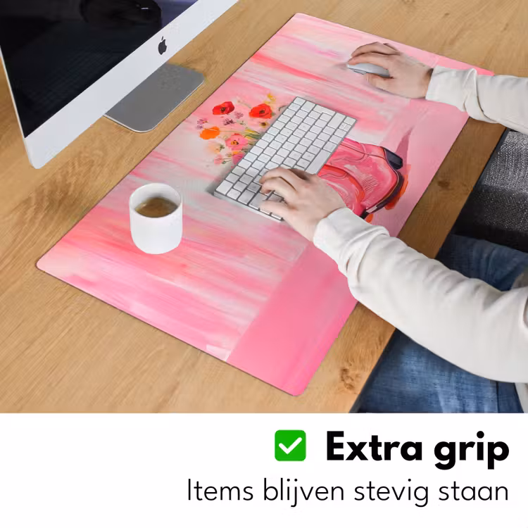 Bureau onderlegger - Roze - Bloemen - Cowboy — 5