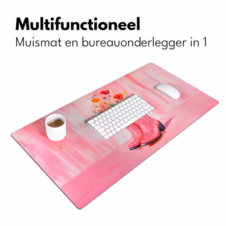 Bureau onderlegger - Roze - Bloemen - Cowboy — 6