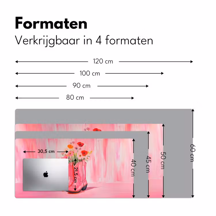 Bureau onderlegger - Roze - Bloemen - Cowboy — 7