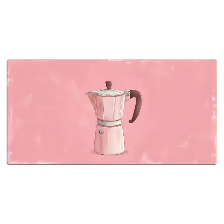 Bureau onderlegger - Roze - Mokkapot - Illustratie - Koffie — 1