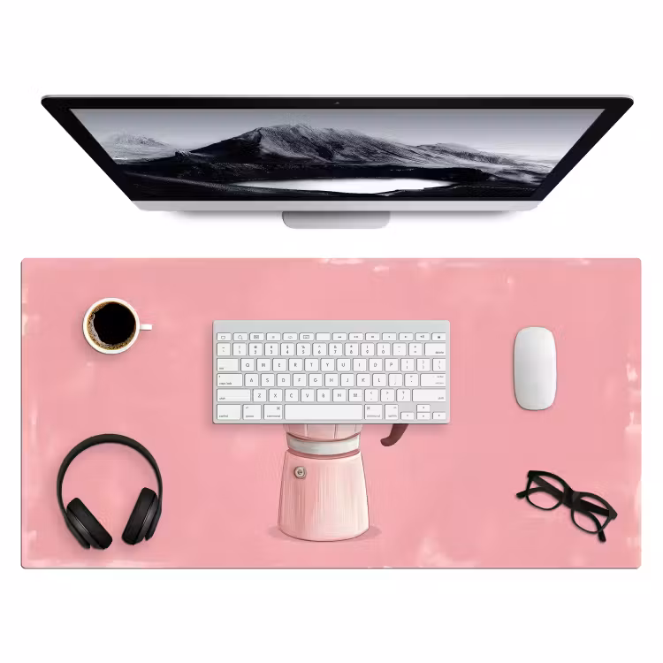 Bureau onderlegger - Roze - Mokkapot - Illustratie - Koffie — 3