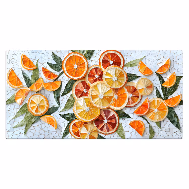Bureau onderlegger - Schijfjes - Fruit - Oranje - Mozaïek — 1