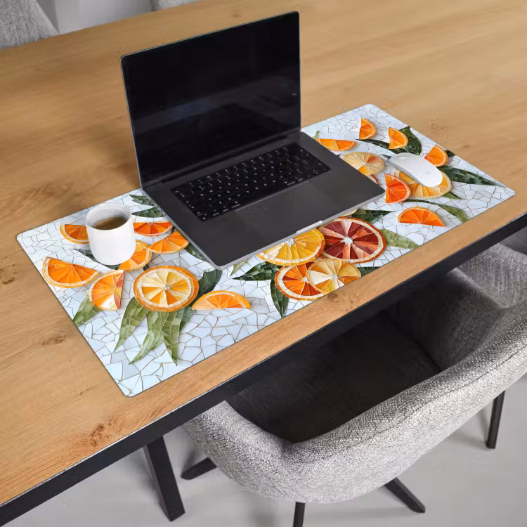 Bureau onderlegger - Schijfjes - Fruit - Oranje - Mozaïek — 2