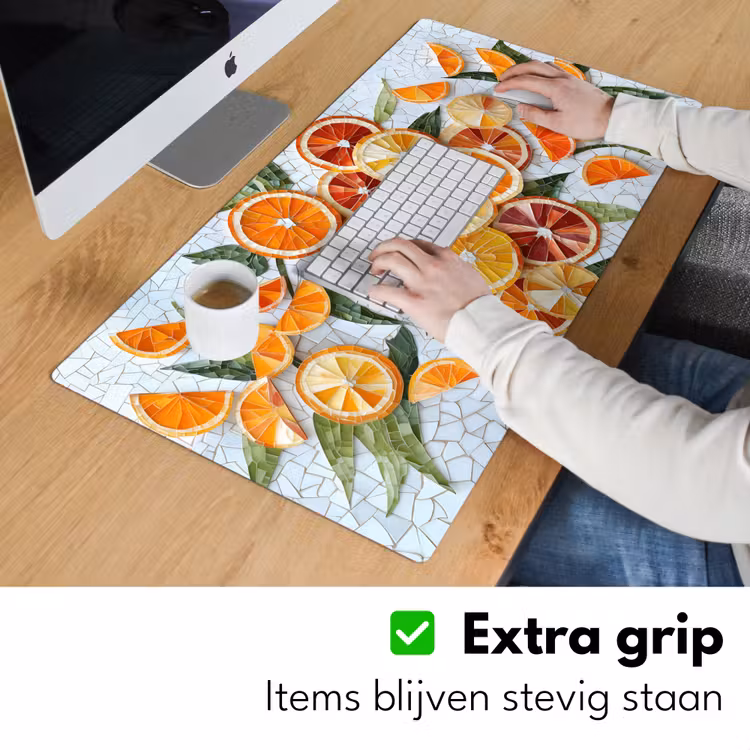 Bureau onderlegger - Schijfjes - Fruit - Oranje - Mozaïek — 5