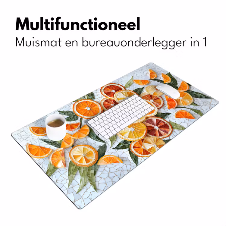 Bureau onderlegger - Schijfjes - Fruit - Oranje - Mozaïek — 6