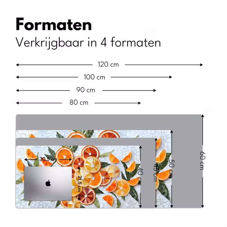 Bureau onderlegger - Schijfjes - Fruit - Oranje - Mozaïek — 7