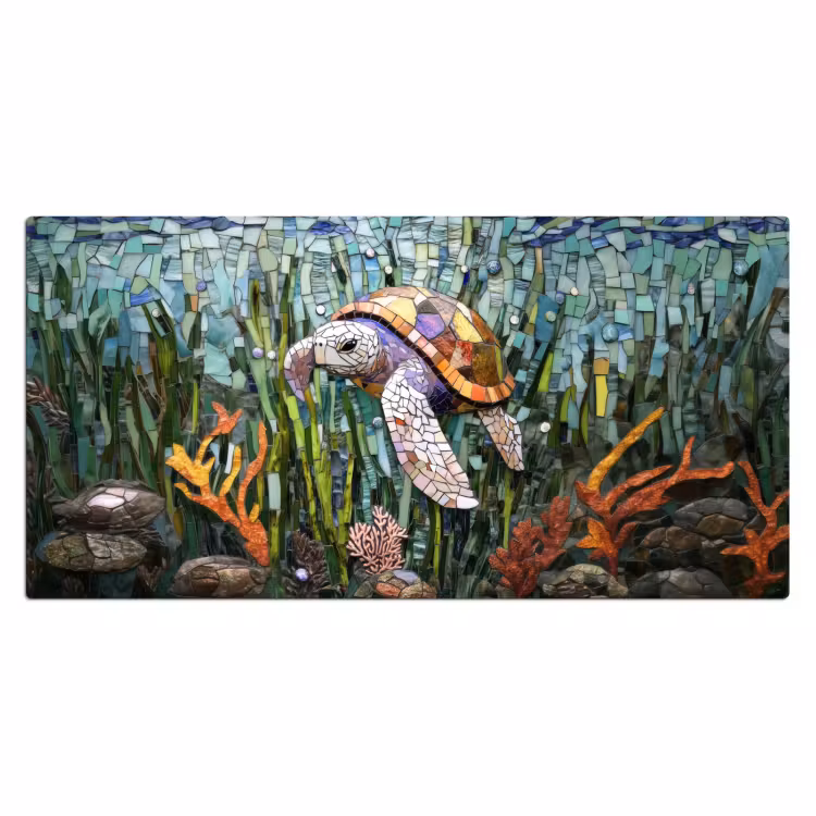 Bureau onderlegger - Schildpad - Zeewier - Mozaïek — 1