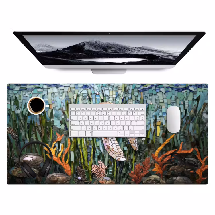 Bureau onderlegger - Schildpad - Zeewier - Mozaïek — 3