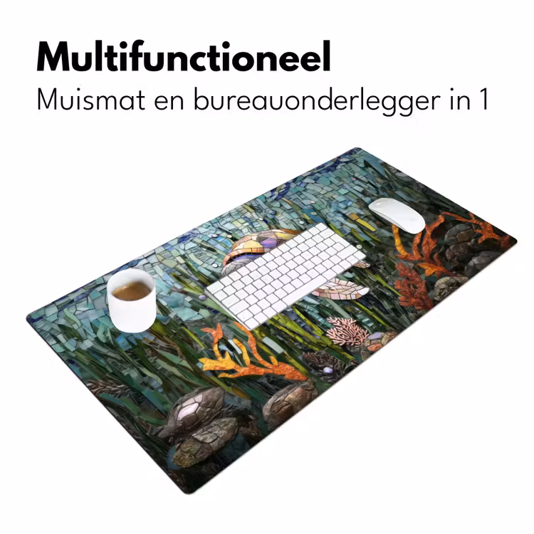 Bureau onderlegger - Schildpad - Zeewier - Mozaïek — 6