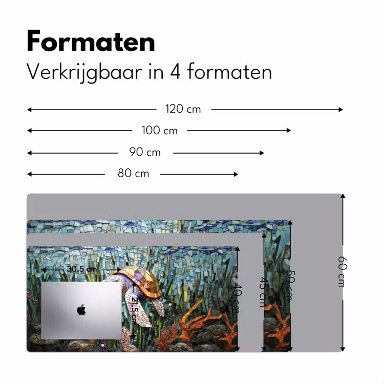 Bureau onderlegger - Schildpad - Zeewier - Mozaïek — 7