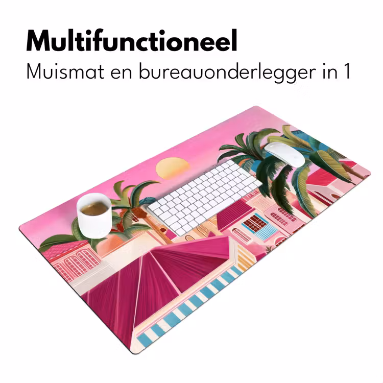 Bureau onderlegger - Stad - Roze - Palmbomen — 6