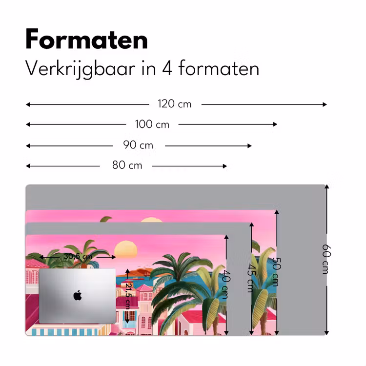 Bureau onderlegger - Stad - Roze - Palmbomen — 7